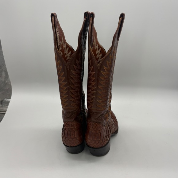 Sanders Womens 6B Brown Python Embroidered Western Cowgirl Boots - Picture 5 of 10
